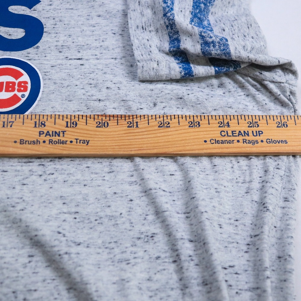 Fanatics Chicago Cubs T-Shirt Women 4X Grey Lace Up Neck Short Sleeve MLB Jersey - Picture 6 of 8